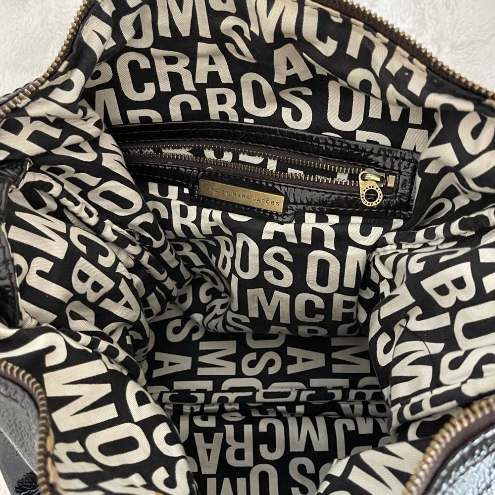 Marc by Marc Jacobs Black Patent Leather Backpack Tote